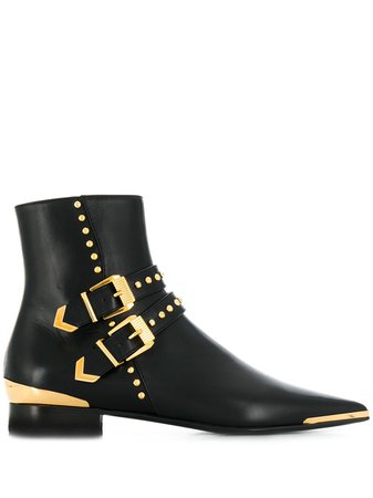 VERSACE buckle stud ankle boots ($1,606)