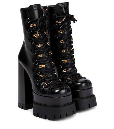 VERSACE Aevitas lace-up leather ankle boots