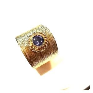 Bloomingdale's Jewelry | Dalia Id Thick Textured Golden Purple Stone Ring | Poshmark