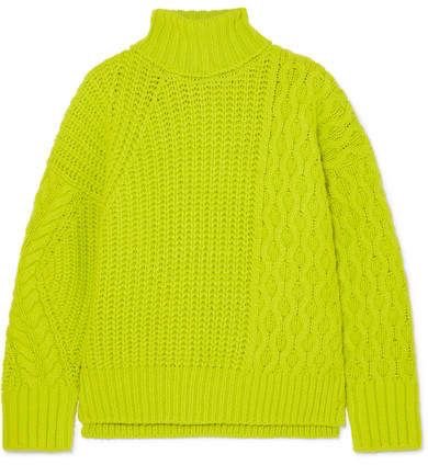 ANDERSSON BELL Alto neon cable-knit wool-blend sweater