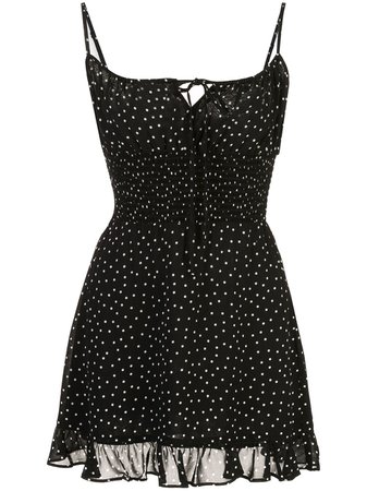 Black Reformation Fraise Polka-Dot Dress For Women | Farfetch.com
