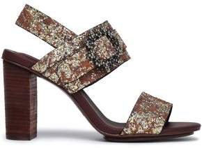 Rosie Crystal-embellished Glittered Leather Sandals
