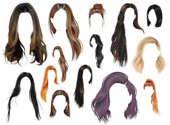 Hair png set - wigs, hairstyles