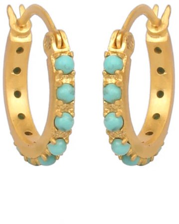 Simplicity Turquoise Huggie Hoop Earrings