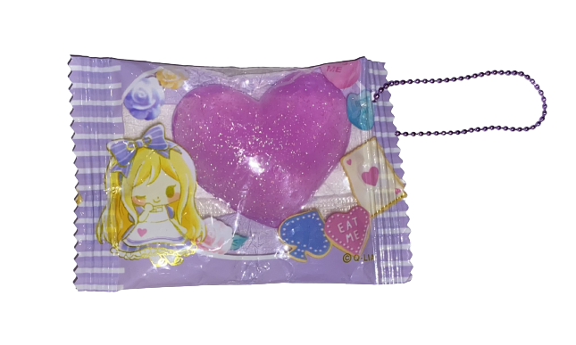 Alice in wonderland candy heart fidget keychain