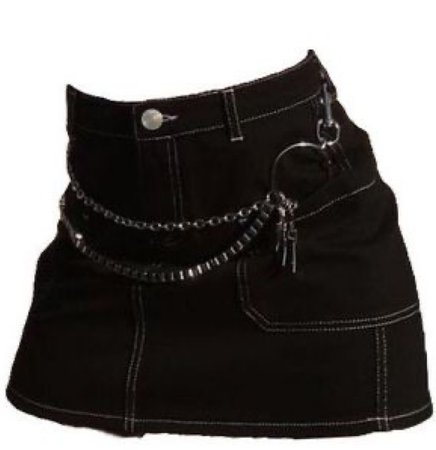 black mini skirt w/chain