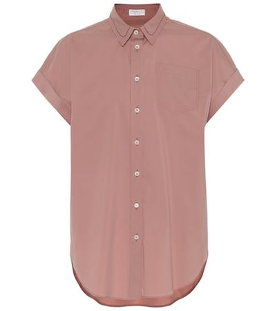 Stretch cotton poplin shirt