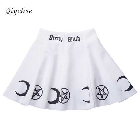 Qlychee Vintage Witch Moon Star Print Retro Skirt Women Sexy High Waist Mini Skirt Punk Goth Style Sweet A line Skirt Female-in Skirts from Women's Clothing & Accessories on Aliexpress.com | Alibaba Group