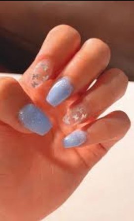 blue butterfly nails
