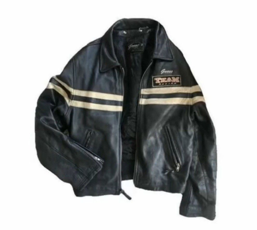 leather racing jacket oversized