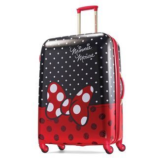 American Tourister Minnie Mouse Bow Hardside Large Checked Spinner Suitcase - Red : Target
