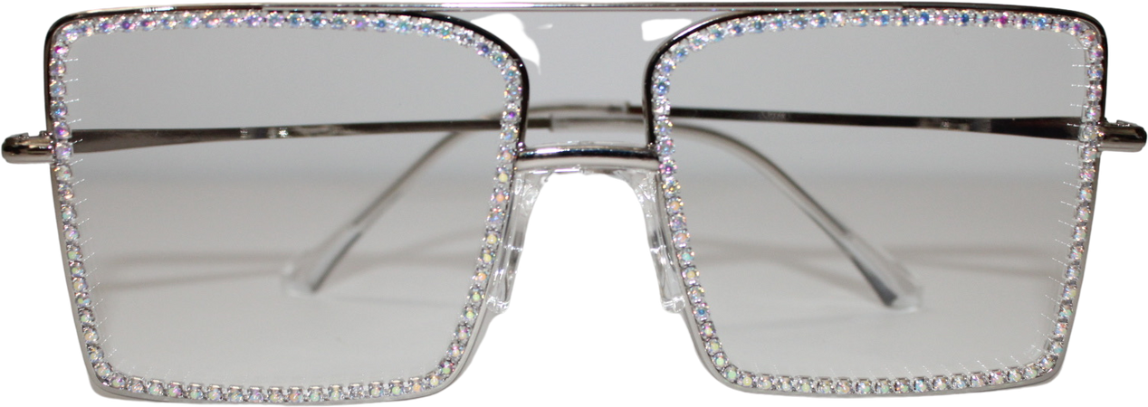silver rhinestone glasses