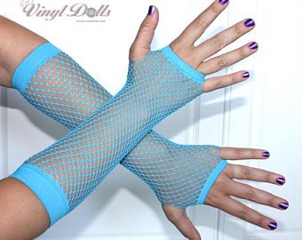 Purple Fingerless Fishnet Gloves | Etsy