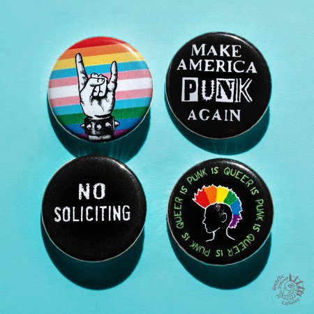Queer Punk buttons 4-pack | Etsy
