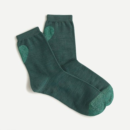J.Crew: Boot Socks In Heart Print For Women