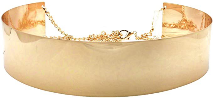 Amazon.com: Metal Polished Plain, Stone Filled Mirror Waist Adjustable Chain Belt in Gold, Silver, Rose Gold Tone (Plain Wider Silver): Clothing