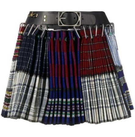 plaid patch skirt safety pins