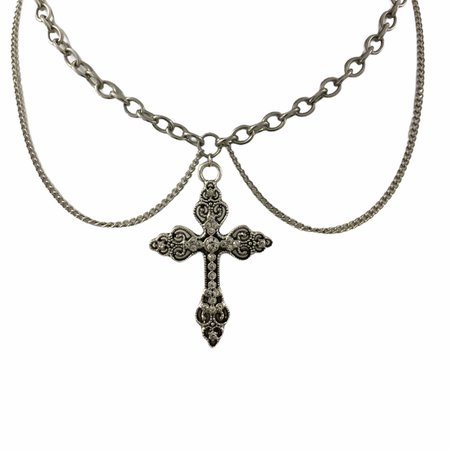 jewelry goth cross necklace grunge layered