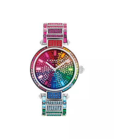 COACH Cary Rainbow Crystals Stainless Steel Bracelet Watch 34mm