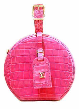 Louis Vuitton crocodile pink round bag