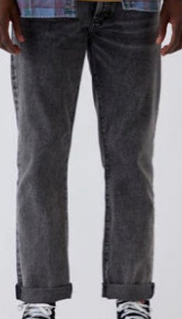 dark grey cuffed jeans