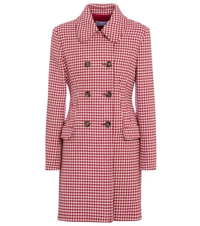 REDV - REDValentino gingham wool and cotton-blend coat | Mytheresa