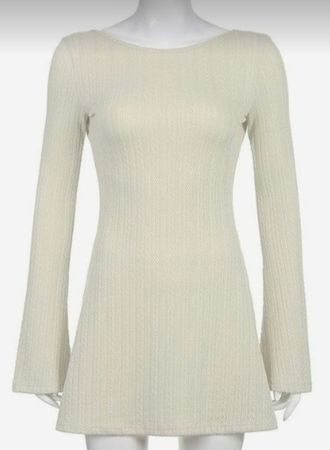 Flare-Sleeve Sweater Dress