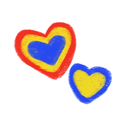 primary colors hearts