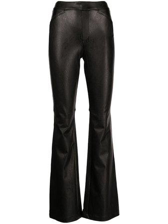 Spanx faux-leather four-pocket Flared Trousers - Farfetch