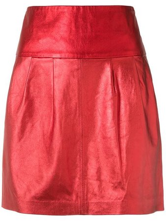 Andrea Bogosian Metallic Leather Skirt
