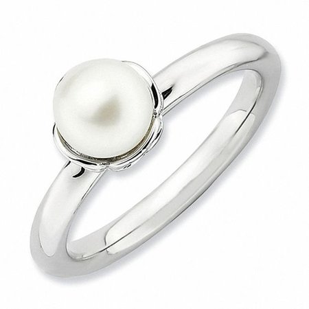 Stackable Expressions™ 6.0 - 6.5mm Cultured Freshwater Pearl Ring in Sterling Silver | Stackable Expressions | Collections | Zales