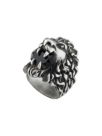 Gucci Lion Head Ring With Crystal - Farfetch