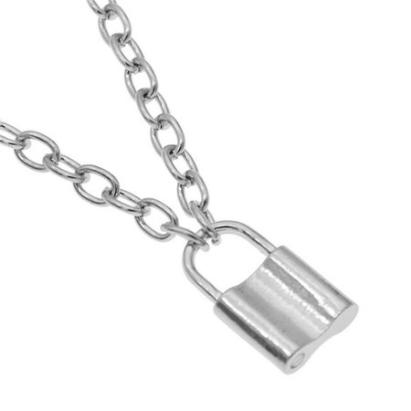 Silver Alloy Lock Pendant Necklace Padlock Charms Long Chain Unisex Jewelry Gift | eBay