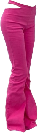 hot pink fuchsia pants with waist cutout