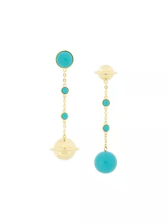 Eshvi Astro Turquoise Drop Chain Earrings - Farfetch