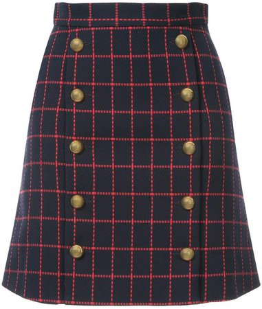 Macgraw high-waisted checked skirt