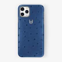 Ostrich Case iPhone 11 Pro | Blue - Stainless Steel – Hadoro Paris