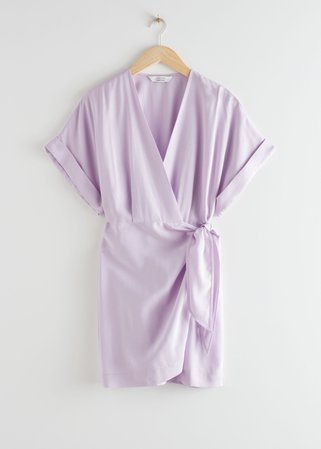 Kimono Wrap Mini Dress - Lilac - Mini dresses - & Other Stories