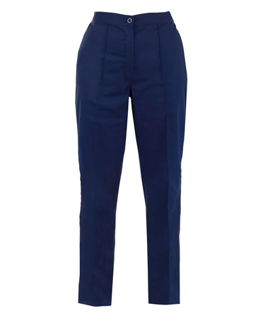 blue fitted trousers