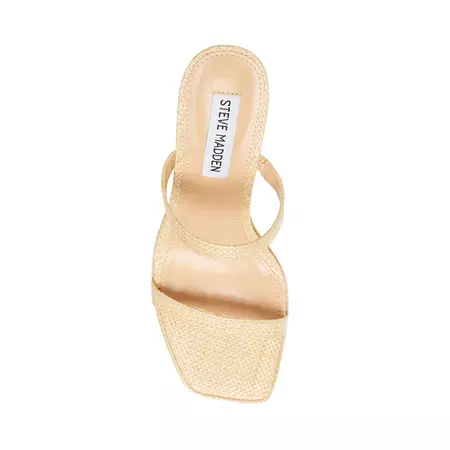 POLLY Natural Raffia Platform Heel Slide Sandal | Women's Heels – Steve Madden