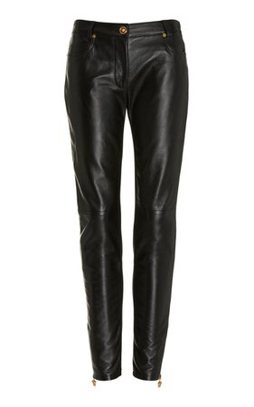 Fitted Leather Pants By Versace | Moda Operandi