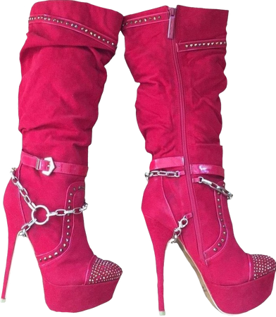 hot pink knee high boots
