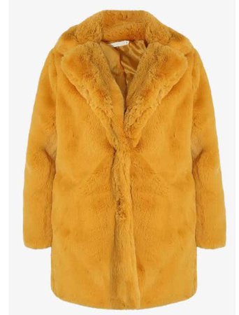 mustard jacket fur