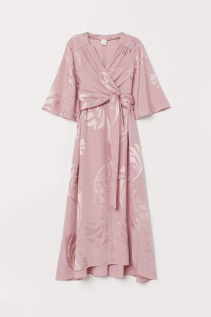 Jacquard-patterned Dress - Pink