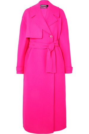 Jacquemus | Sabe oversized neon wool trench coat | NET-A-PORTER.COM