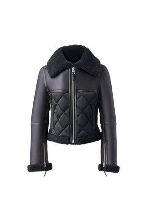 Mackage TULIP Quilted sheepskin jacket with shearling trim