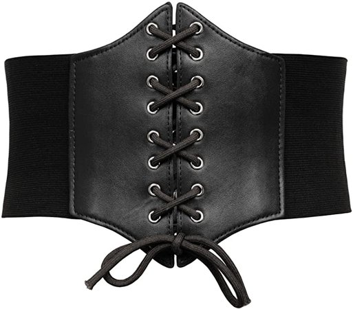 Victorian Steampunk Sexy Underbust Waist Belt Corset(2XL, Black 499) at Amazon Women’s Clothing store