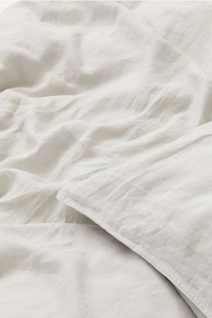 Washed Linen Duvet Cover Set - Light gray - Home All | H&M US