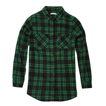 Brave Soul Womens/Ladies Scott Classic Check Flannel Shirt (XS) (Pine Green/Black) at Amazon Women’s Clothing store: