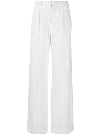 Amen floral-embroidered wide-leg Trousers - Farfetch